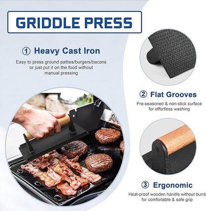 26 PCS Griddle Accessories Kit, HaSteeL Stainless Steel Flat Top Grilling Tools Set with Enlarged Spatulas, Scraper Chopper, Melting Dome for Outdoor Teppanyaki Barbecue