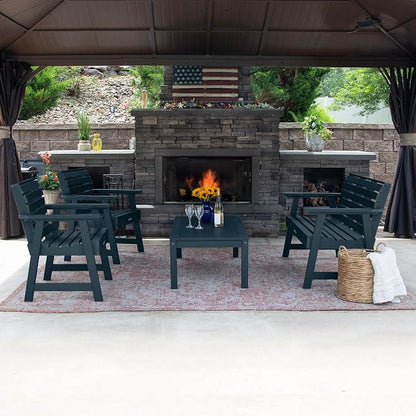 highwood Weatherly 4-Piece Garden Conversation Set, Federal Blue