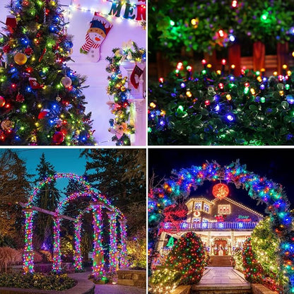 kemooie 500 LED Christmas Lights, 164FT 8 Lighting Modes with Memory Plug in Waterproof Christmas Lights Outdoor, for Birthday Christmas Tree Party Garden Balcony Decorations (Multicolored)
