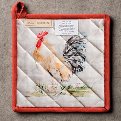 Maison d' Hermine Campagne 100% Cotton Pot Holder, 8 - inch by 8 - inch.