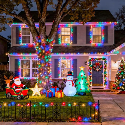 JMEXSUSS 200 LED Multicolor Christmas Tree Lights Outdoor Indoor Clear Wire | 66ft Christmas Lights Plug in, Colorful String Lights Plug in for Bedroom Fireplace Tree Room Party Xmas Decor,Connectable