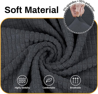 Asnomy Stretch Couch Covers Washable,loveseat Cover Slipcovers,Charcoal Ash | 1-Piece Sofa Cover(55"-78") loveseat cover Furniture Protector Soft Jacquard,Non-Slip Elastic Bottom for Dogs & Kids