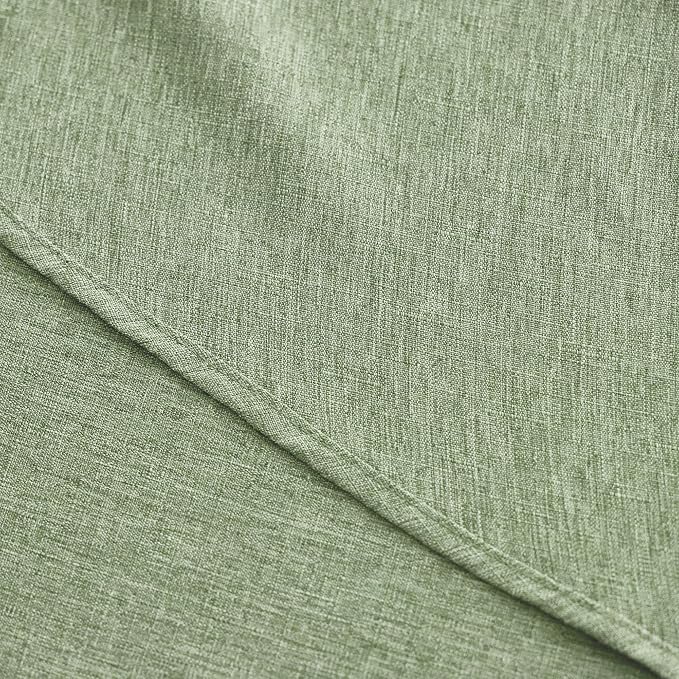 Decorelia Faux Linen Round Tablecloths 60 inch, Waterproof Decorative Washable Texture Rustic Circle Table Cloth Cover for Dining Kitchen Party Farmhouse Outdoor(Round (2-4 Seats),Sage Green)