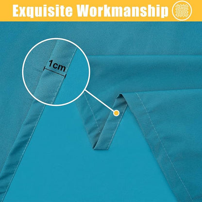 Rectangle Table Cloth, Waterproof Elastic Fitted Tablecloth for 6 Foot Folding Tables, Washable Polyester Tablecloths for Picnic, Camping, Outdoor (Teal, 30"x72")