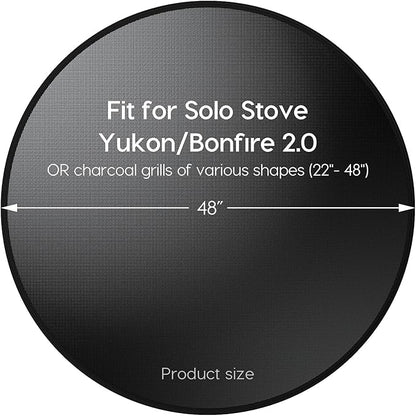 48" Fireproof Fire Pit Mat for Solo Stove Yukon, 5-Layer Round Grill Mats for Outdoor Grill Deck Protector, Waterproof Pad for Camping Accessories, BBQ Mat for Patio