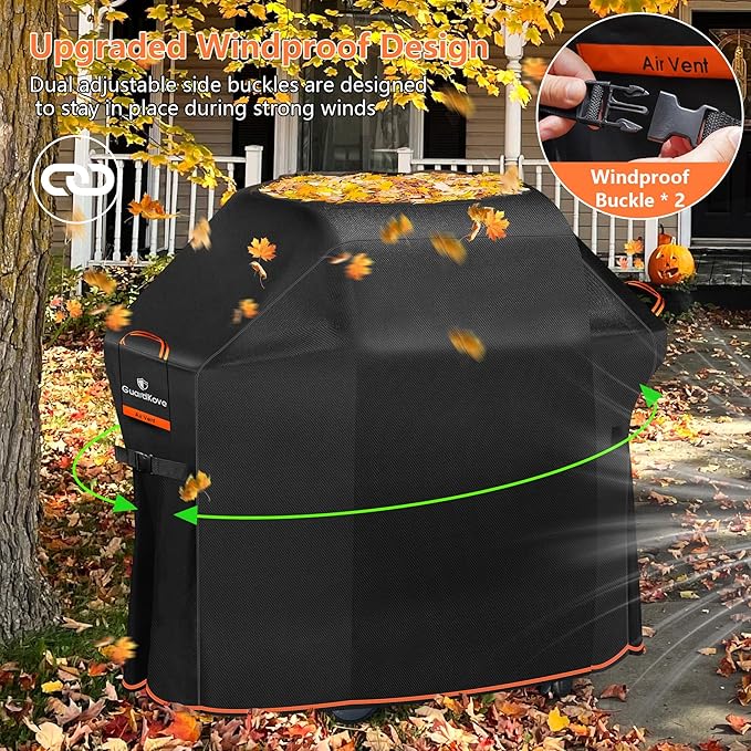 [Upgraded 1000D Heavy Duty Fabric] 70" Grill Cover for Outdoor Grill, Waterproof, Tear & Fade Resistant BBQ Cover with Buckle, Gas Grill Cover for 5-6 Burner Weber Char-Broil Nexgrill Kenmore Grill