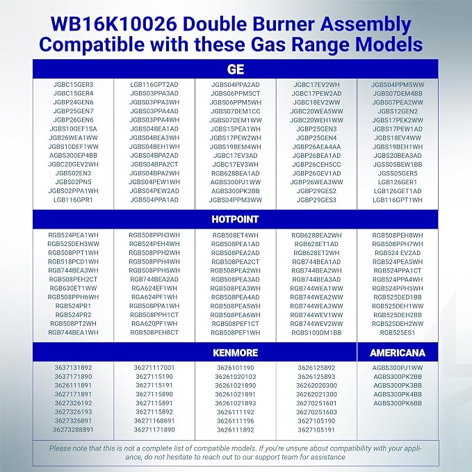 BlueStars WB16K10026 WB29K17 Double Burner Assembly Replacement - Compatible with G.E Kenmore Hot.point Ranges - Replaces 868697 AP2633210 WB16K10003 65932 PS232404 - PACK OF 2