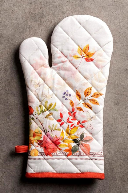 Maison d'Hermine Oven Gloves 100% Cotton Oven Mitt (7" x 13", Pack of 1) | With Loop Heat Resistant BBQ Cooking Gloves Baking Kitchen Handling Hot Pans Thanksgiving Christmas - Amarante