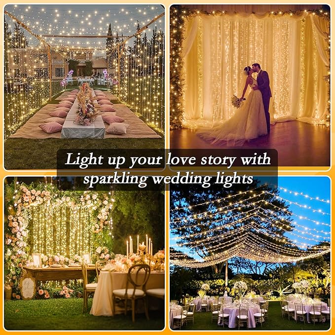 66FT 200 LED Warm White String Lights, 8 Modes Fairy Lights with Timer, IP65 Waterproof & Durable Indoor Outdoor Decor for Garden, Patio, Party