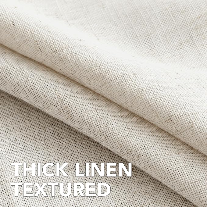 H.VERSAILTEX Linen Table Cloths Rectangle 60 x 104 Inch Premium Tablecloth Spill-Proof Waterproof Table Cover for Dining Buffet Feature Extra Soft and Thick Fabric Wrinkle Free, Natural
