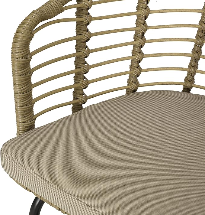 Christopher Knight Home Randy Outdoor Dining Chair Sets, Beige + Light Brown + Black