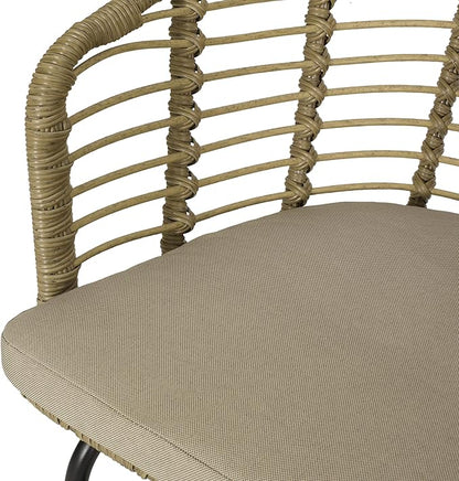 Christopher Knight Home Randy Outdoor Dining Chair Sets, Beige + Light Brown + Black
