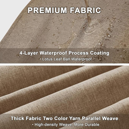 Decorelia Faux Linen Farmhouse Table Cloth 60"x144" for 10 ft Rectangle Table, Coffee Waterproof Outdoor Washable Tablecloth for Rectangular Dining Room Kitchen Outdoor Party Restaurant Table