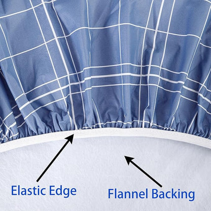 Walrus Round Vinyl Fitted Tablecloth with Flannel Backing Elastic Edge Design Table Cover Waterproof Oil-Proof PVC Table Cloth Stain-Resistant Best for 57"-66" Round