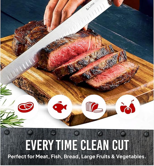 Bright Hobby Brisket Slicing Knife – 12" Brisket Knife, BBQ, Grilling Gifts For Men – Razor Sharp German Steel, Full Tang, Ergonomic Handle