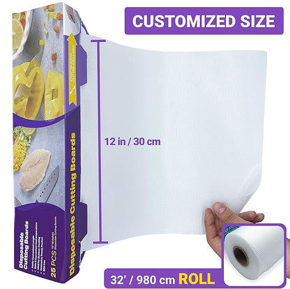 Disposable Plastic Cutting Board Sheets for BBQ & Camping - Large Flexible Chopping Boards - Cutting Mats for Kitchen and Outdoor 32'