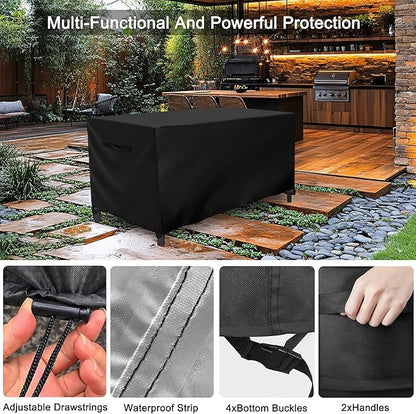 Outdoor Waterproof Grill Table Cover, 60 Inch Rectangle Patio Dining Table Covers Outdoor Heavy Duty Waterproof Patio BBQ Grill Stand Cover(61"Lx 39"W x 28"H)