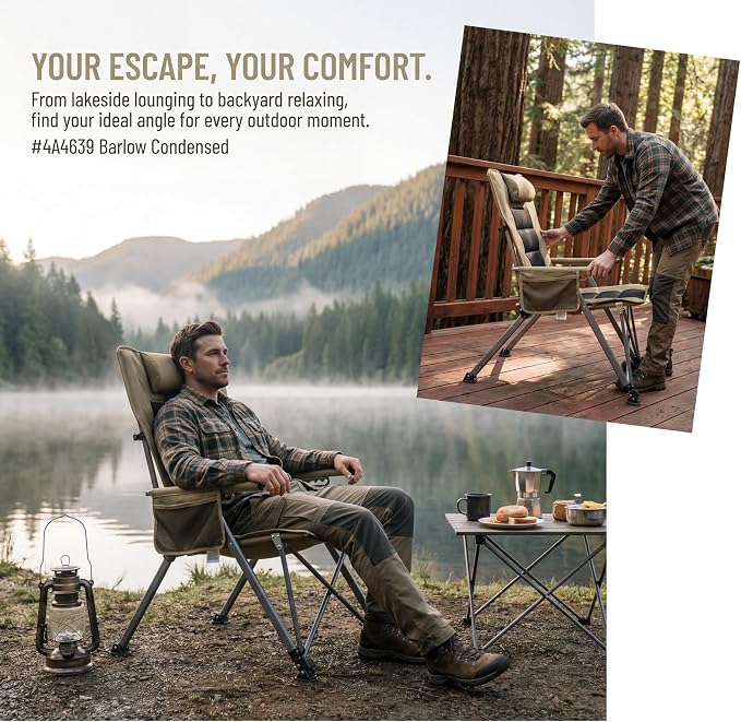 Adjustable Folding Beach Chair, Portable Camping Chair for Adults with Backrest, Reclining Outdoor Chair with Cup Holder & Pocket, Foldable Low Beach Chair for Camping, Picnic, Khaki