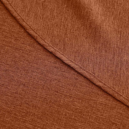 Decorelia Fall Round Tablecloth 60 Inch for Indoor/Outdoor, Burnt Orange | Farmhouse Harvest Thanksgiving Faux Linen Washable Table Cloth Cover for Party Dining & Kitchen Table Decor