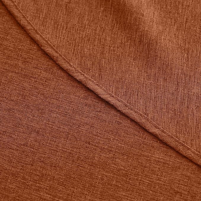 Decorelia Waterproof Round Tablecloth for Round Dining Table, Decorative Rustic Soft Table Cloths Cover Farmhouse Indoor Outdoor Use for Holiday,Wedding,Kitchen, 70 Inch,Round (4-6 Seats),Burnt Orange