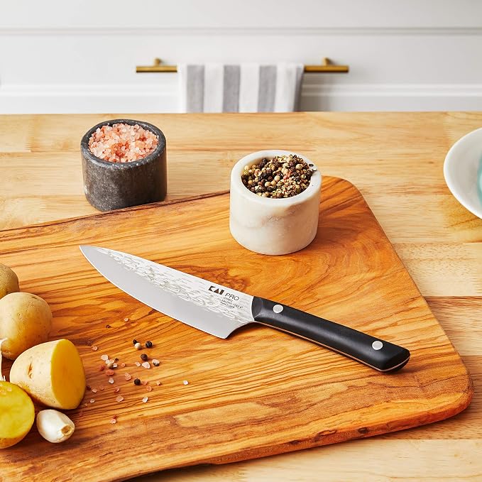 Kai PRO 6" Chef's Knife | Hand Sharpened Kitchen Knife, Japanese AUS6M Stainless Steel Blade, Full-Tang POM Handle