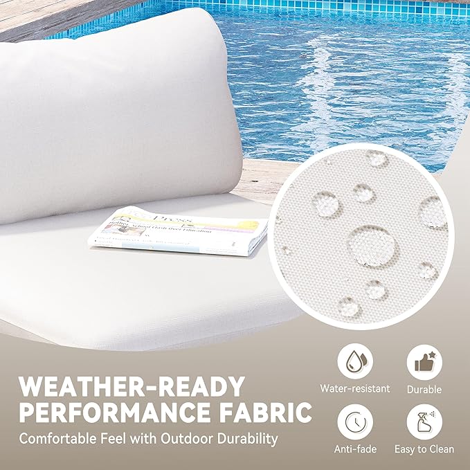Crestlive Products Oversized Outdoor Couch, 2-Seater Modular Sectional Sofa with Cushions, Modern Patio Conversation Set for Backyard, Deck, Porch or Poolside
