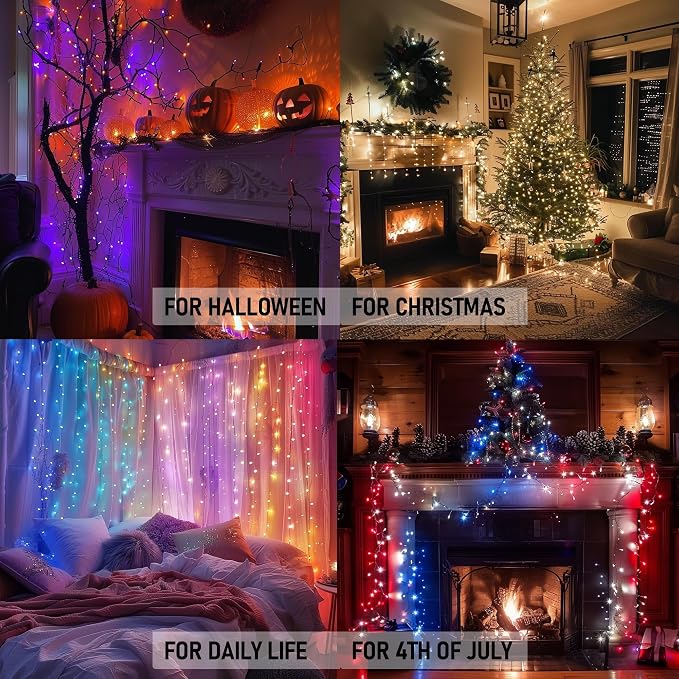 Dazzle Bright Smart Christmas String Lights, 328FT 1000 LED RGB Color Changing String Lights with Remote & App Controlled, Halloween Decorations for Indoor Outdoor Holiday Xmas Tree Party Decor