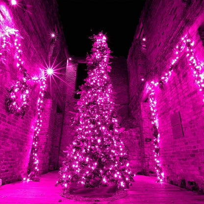 164 FT 500 LED Pink String Lights, Plug in Fairy Lights with 8 Modes, Waterproof Twinkle Light for Bedroom, Christmas Tree, Valentine's Day, Wedding Party, Halloween Decor