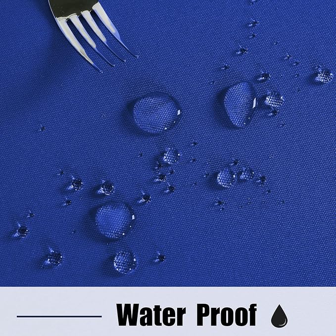 Fitable Outdoor and Indoor Tablecloth, Blue, 70 Inch Round | Washable Waterproof Wrinkle Free Table Cover, Zipper and Umbrella Hole, For Spring Summer Party Picnic Camping Patio
