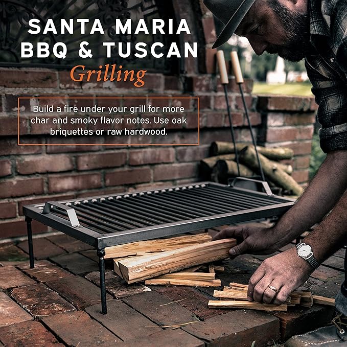 Hickory Summit Argentine Grill - Argentinian Grills - Santa Maria Grill - Argentinian Parrilla Set with all Tools Included - BBQ Parrillas Asado