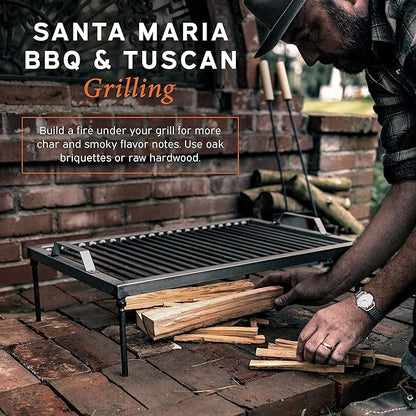 Hickory Summit Argentine Grill - Argentinian Grills - Santa Maria Grill - Argentinian Parrilla Set with all Tools Included - BBQ Parrillas Asado