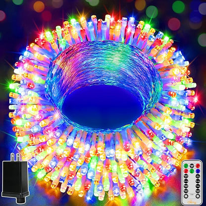 Ollny Christmas Lights Outdoor 800LED 262FT, Multicolor Plug in Fairy Light with Remote, 8 Modes Waterproof Timers Dimmable LED String Lights for Indoor House Outside Bedroom Patio Balcony