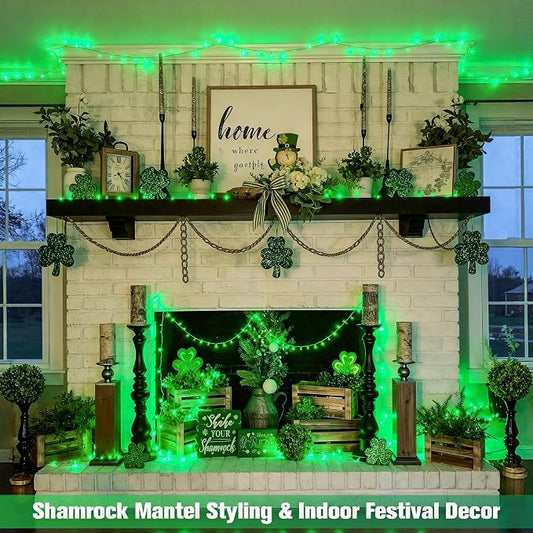 JMEXSUSS 132ft 400 LED Green Christmas Lights Indoor Outdoor Plug in | Green Halloween String Lights Plug in with Remote Clear Wire for Room Garden Patio Outside Party Xmas Tree Decor