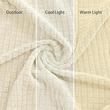 2025 New Stretch Loveseat Sofa Slipcovers Couch Cover for 2 Cushion Furniture Protector Sofa Covers with Elastic Bottom Small Checks for Pets, Kids - Beige