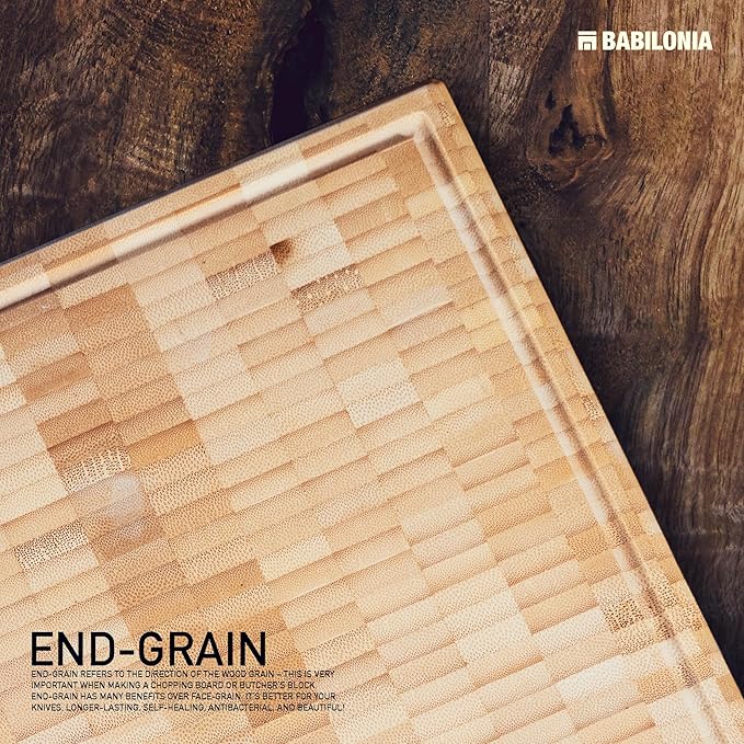 XXL Bamboo Cutting Board, 24 x 15 Inch (ExtraThick 1.7") Hardwood Professional Butcher Block, Charcuterie Board. End Grain Non Toxic Wood Chopping Board (Oil & Plate Included)