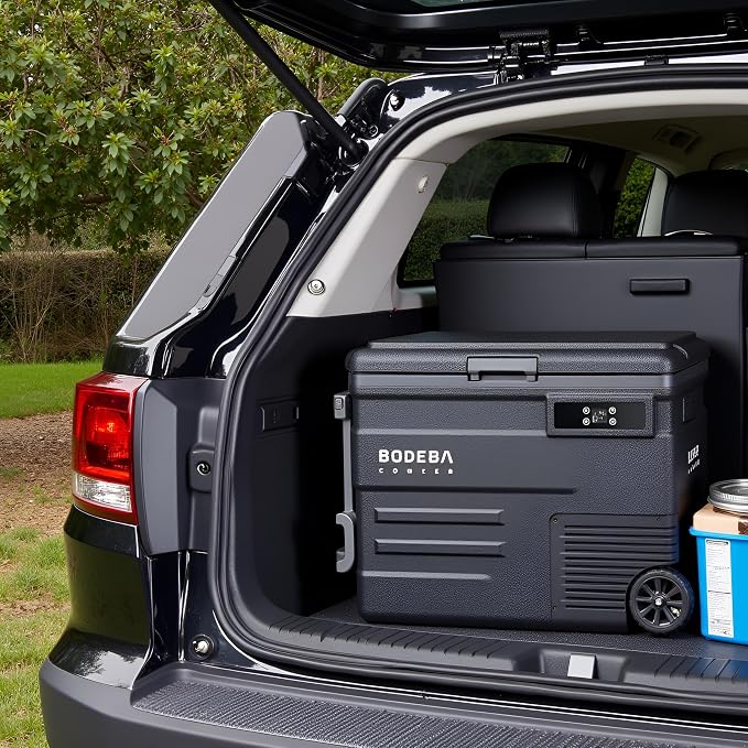 BODEGACOOLER 12 Volt Car Refrigerator,68Quart(65L) Camping Fridge,RV Portable Freezer Single Zone,with APP Control,-4℉-68℉ Car Cooler,12/24V DC and 100-240V AC,for Travel,Truck,Outdoor,Vehicles