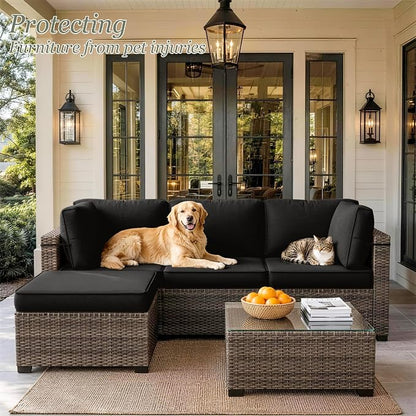 9 Pcs Outdoor Patio Cushions Covers Replacement Sets, Covers Only | 9 Pcs Patio Cushions Covers Replacement UV Resistant, Water Anti-Slip, Heavy-Duty Zippers for 5 Pcs Patio Furniture Set