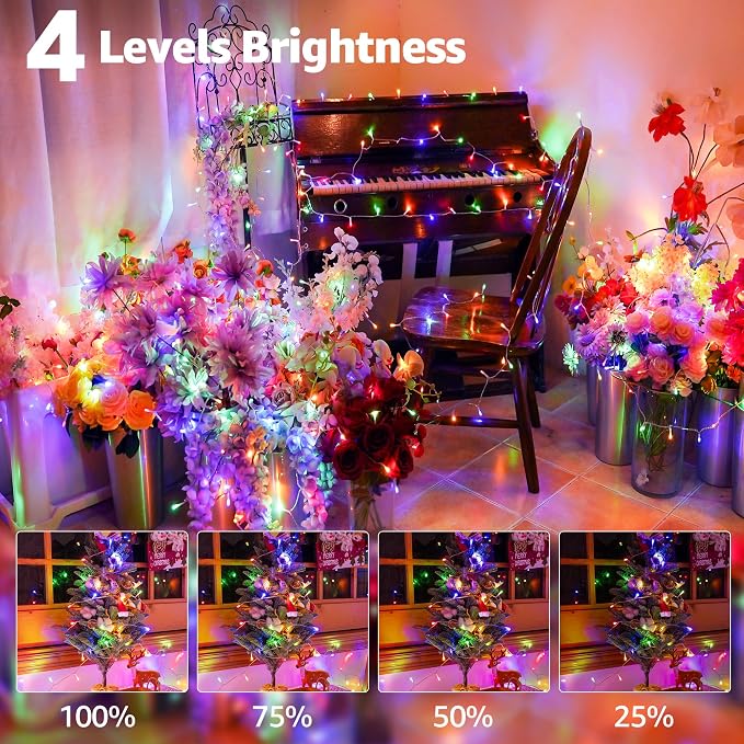 328FT 1000 LED Christmas Lights Outdoor Waterproof, Timer & Memory Function, 8 Modes Multicolor String Lights Plug in Twinkle Lights for Xmas Tree Holiday Garden Indoor Party Decor