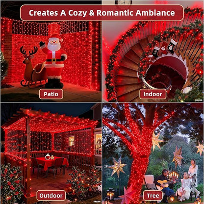 240FT Valentine Lights Outdoor, 750 LED Valentine Decoration Lights with 12 Modes & Timer Memory, Dimmable Plug in Waterproof Xmas Light for Yard Trees Wedding Party Holiday Valentine Decor