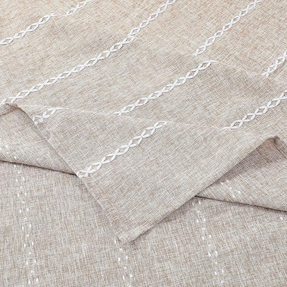 Chassic 60 x 60 inches Farmhouse Style Linen tablecloths, Wrinkle Resistant Washable Dining Room Table Cloths for Square Tables - Light Coffee
