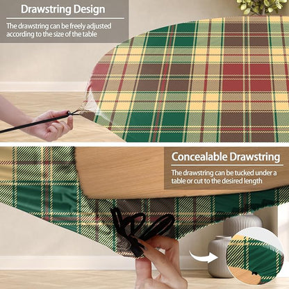 opstellen Fitted Round Tablecloth Waterproof Table Cloth Vinyl Indoor Outdoor Aesthetic Circle Cover for 36-44" Tables Dining Kitchen Studio Apartment Party Gear Gifts Summer Fall Patio Essentials