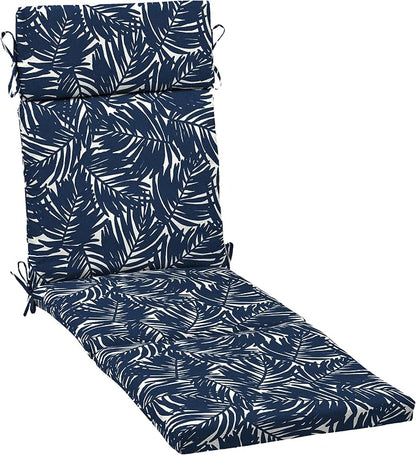Arden earthFIBER Outdoor Chaise Cushion, 21 x 72, Rain-Proof, Fade Resistant, Cushion for Chaise Lounger Navy Blue King Palm