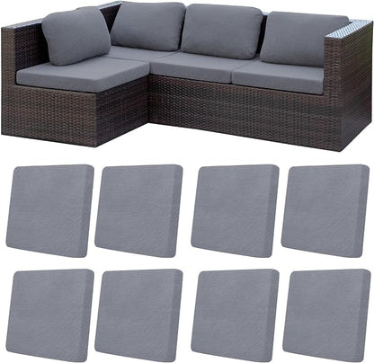 8Pcs Patio Cushion Covers, Outdoor Stretch Cushion Covers, Washable | Stretch Fit, Replacement, Washable and Reusable Furniture Protectors, Fits most patio furniture cushion covers, Cover Only