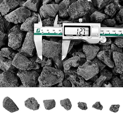 GasSaf 10 Pounds Black Lava Rocks for Fire Pit, Fireplace, Gas Fire Tables, Gas Log Set, Decorative Landscaping Rocks for Indoor and Outdoor (0.8-1.2 Inch)