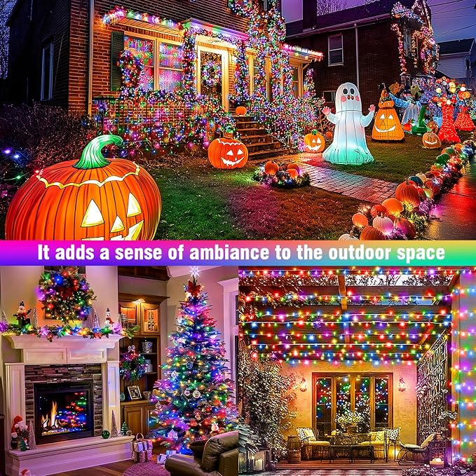 100FT Multicolor Fairy Lights, Connectable Christmas String Lights | Waterproof LED Light with Timer for Tree, Bedroom, Patio, Wedding, Party, Indoor Outdoor Decor
