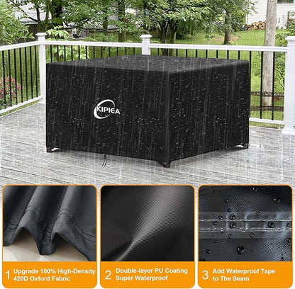 Kipiea Outdoor Furniture Covers Waterproof, 420D Heavy-Duty Patio Furniture Set Covers, No Tears Anti UV No Fading (42" L x 42" W x 28" H)
