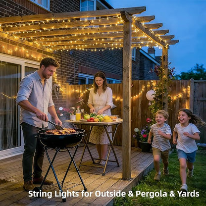 JMEXSUSS 168Ft 600 LED String Lights for Outside, Christmas Lights Outdoor | Indoor Classroom Lights Plug in for Tree Bedroom Patio Wedding Party Holiday Christmas Pergola Decor, Remote, Clear Wire