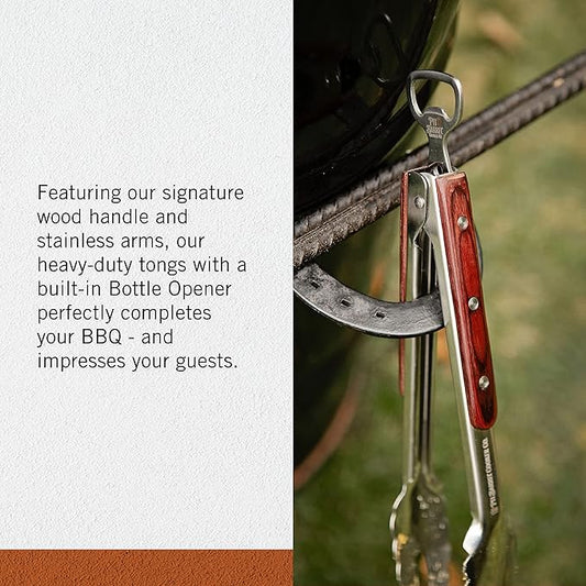 Pit Barrel Cooker Ultimate Tongs | Stainless Steel Grill Tongs with Bottle Opener | Hinge Lock Tongs Pit Barrel BBQ Tool