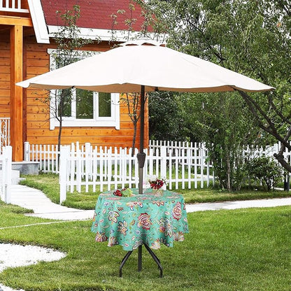 EHouseHome Outdoor and Indoor 60inch Round Tablecloth with Umbrella Hole and Zipper, Waterproof Zippered Patio Cloths, Spring/Summer Table Covers for Backyard Circular Table/BBQs/Picnic