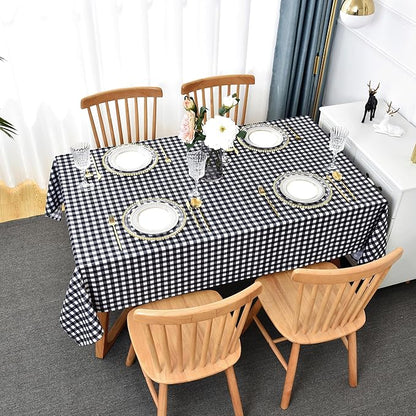 Waterproof Plaid Tablecloth Fabric - Square 58x58 Inch Classic Gingham Checker Table Cloth for Indoor/Outdoor Use - Buffalo Table Cover for Picnics, BBQs, and Parties